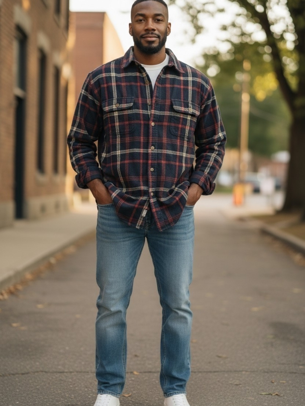 Y2K Moose Creek heavyweight flannel shirt black, red, and tan plaid XL